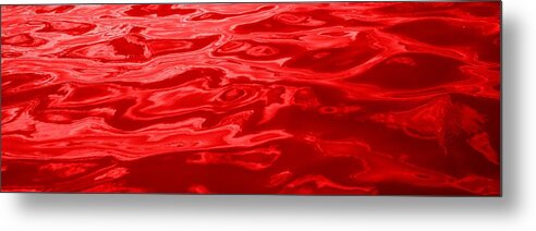 Wall Art Metal Print featuring the photograph Colored Wave Long Red by Stephen Jorgensen