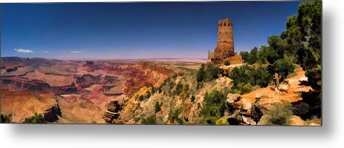 Grand Canyon Metal Print featuring the painting Grand Canyon Desert View Watchtower Panorama by Christopher Arndt