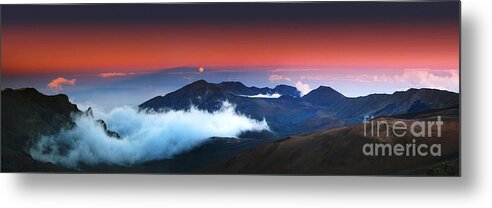 Peak Metal Print featuring the photograph Rise and Set at Haleakala's Peak by Marco Crupi