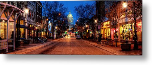 Madison Metal Print featuring the photograph State Street by Rod Melotte