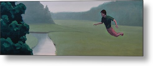 Weightless Metal Print featuring the painting Man of the mist by Tim Murphy