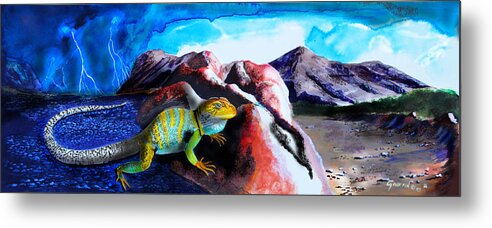 Arizona Metal Print featuring the digital art Collared Lizard by J Griff Griffin