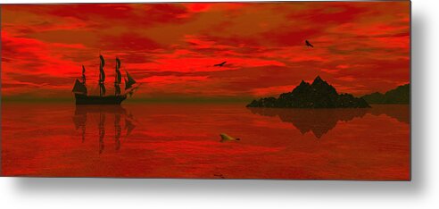 Bryce Metal Print featuring the digital art Sunset arrival by Claude McCoy