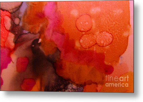 Abstract Metal Print featuring the mixed media Biology Of Exhilaration by Rory Siegel