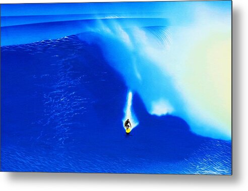 Surfing Metal Print featuring the painting Jaws 2011 by John Kaelin