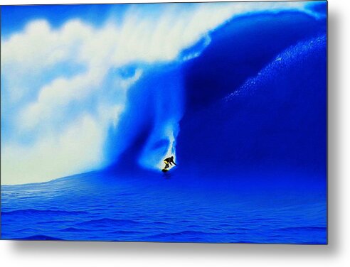 Surfing Metal Print featuring the painting Jaws 2004 by John Kaelin
