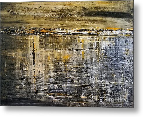 Abstract Art Metal Print featuring the painting Reflections of Yesterday by Dolores Deal