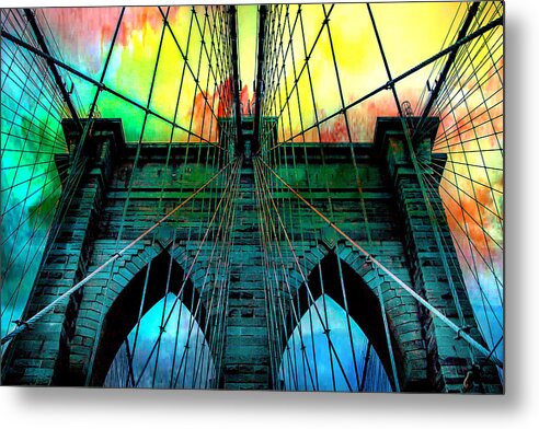Brooklyn Bridge Metal Print featuring the photograph Rainbow Ceiling by Az Jackson