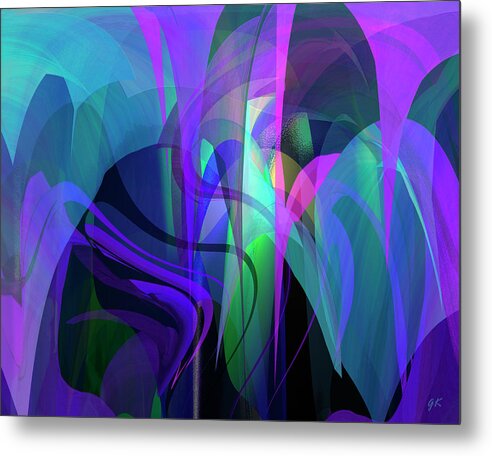 Abstract Metal Print featuring the painting Secrecy by Gerlinde Keating