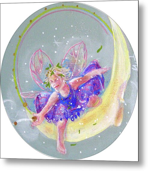 Fairy Metal Print featuring the painting Moon Fairy by Gertrude Palmer