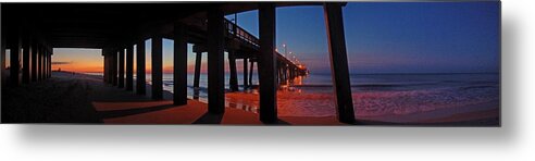 Palm Metal Print featuring the digital art Under The Gulf State Pier by Michael Thomas