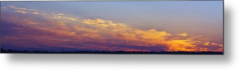 Wide Metal Print featuring the photograph Wide sunset panorama by Vlad Baciu