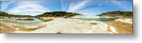 Pedernales Falls Metal Print featuring the photograph Pedernales Falls Pano1 by Raul Rodriguez