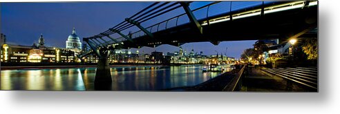 Photography Metal Print featuring the photograph Millennium Bridge And St. Pauls #1 by Panoramic Images