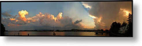 Sturgeon Bay Metal Print featuring the photograph Sunset Clouds Over The Bay by Tim Nyberg