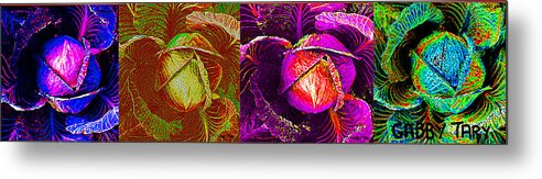Cabbage Metal Print featuring the digital art Four Cabbage by Gabby Tary