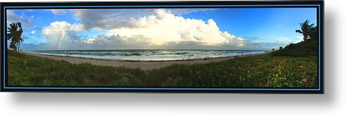 Ocean Metal Print featuring the photograph Rain And A Bow by Steven Lebron Langston