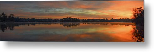 Sunrise Metal Print featuring the photograph December Sunrise Over Spring Lake by Beth Sawickie