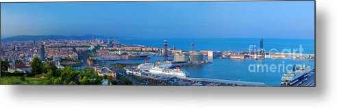 Barcelona Metal Print featuring the photograph Barcelona panorama by Michal Bednarek