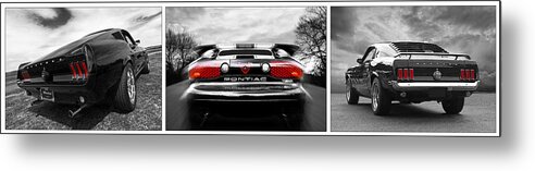 Classic Cars Metal Print featuring the photograph Rear Of The Year Triptych by Gill Billington