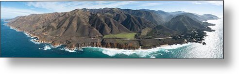 Landscapeaerial Metal Print featuring the photograph The Pacific Ocean Washes Onto #5 by Ethan Daniels