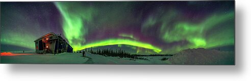 Arcturus Metal Print featuring the photograph Aurora Panorama At Northern Studies by Alan Dyer