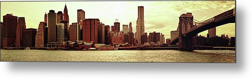 Lower Manhattan Metal Print featuring the photograph Brooklyn Bridge And New York City by Vivienne Gucwa
