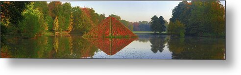 Landscape Park Metal Print featuring the photograph Colored lake pyramid by Sun Travels