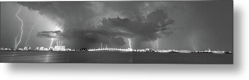 Clouds Metal Print featuring the photograph Lightning Pano by Joe Leone