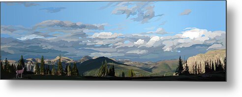 Landscape Metal Print featuring the painting Scapegoat Panorama by Pam Little