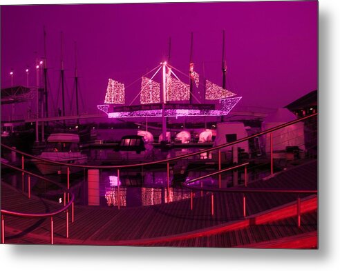 Boardwalks Metal Print featuring the photograph Fuscia Dock Perspective by Ee Photography