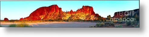 Rainbow Valley Outback Landscape Australian Central Australia Clay Pan Dry Arid Panorama Panoramic Metal Print featuring the photograph Rainbow Valley #32 by Bill Robinson