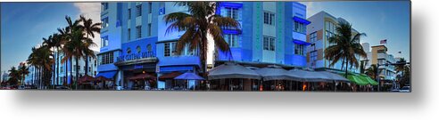 Miami Metal Print featuring the photograph Miami - Ocean Drive Pano 003 by Lance Vaughn