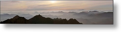 China Metal Print featuring the photograph Huangshan Sunrise Panorama 1 by Jason Chu