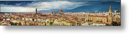 Arno Metal Print featuring the photograph panorama of Firenze #1 by Vivida Photo PC