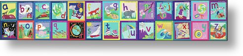 Abc Double Banner Metal Print featuring the painting Abc Double Banner by Kim Jacobs