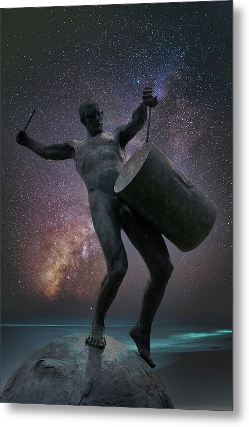 Drummer Metal Print featuring the photograph Night drummer by Steev Stamford