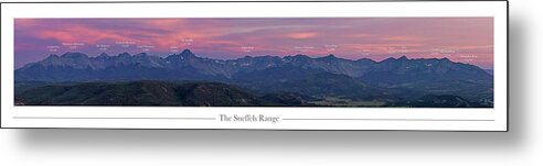 Sneffels Metal Print featuring the photograph The Sneffels Range with Peak Labels by Aaron Spong