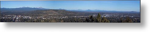 Bend Metal Print featuring the photograph Wide Panorama of Bend Oregon by Twenty Two North Photography