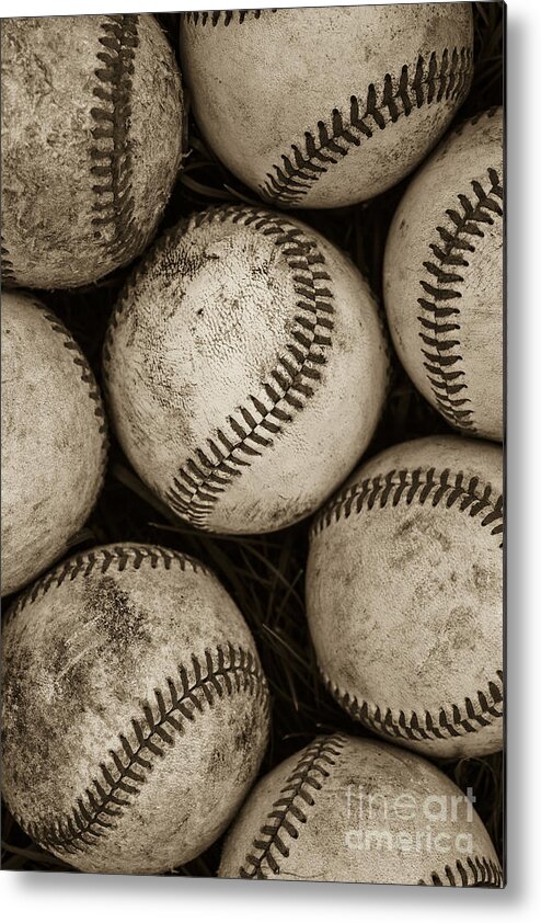 #faatoppicks Metal Print featuring the photograph Baseballs #1 by Diane Diederich