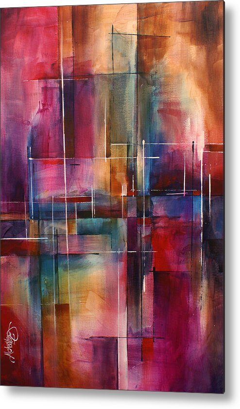 Abstract Metal Print featuring the painting ' City Limits ' by Michael Lang