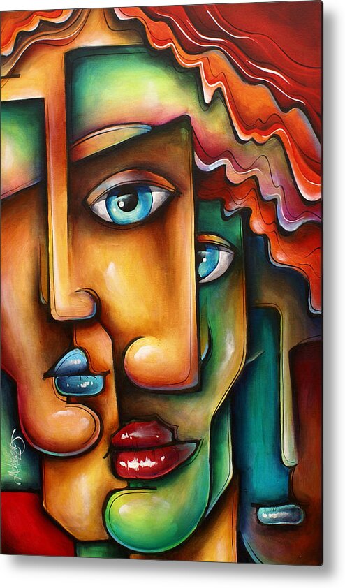 Urban Expressions Metal Print featuring the painting ' Mixed Emotions ' by Michael Lang