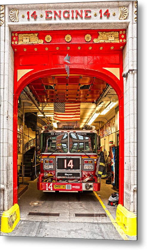 Angle Metal Print featuring the photograph New York Fire Department Engine 14 by Luciano Mortula