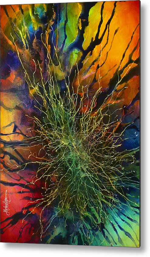Abstract Metal Print featuring the painting ' Utopia' by Michael Lang