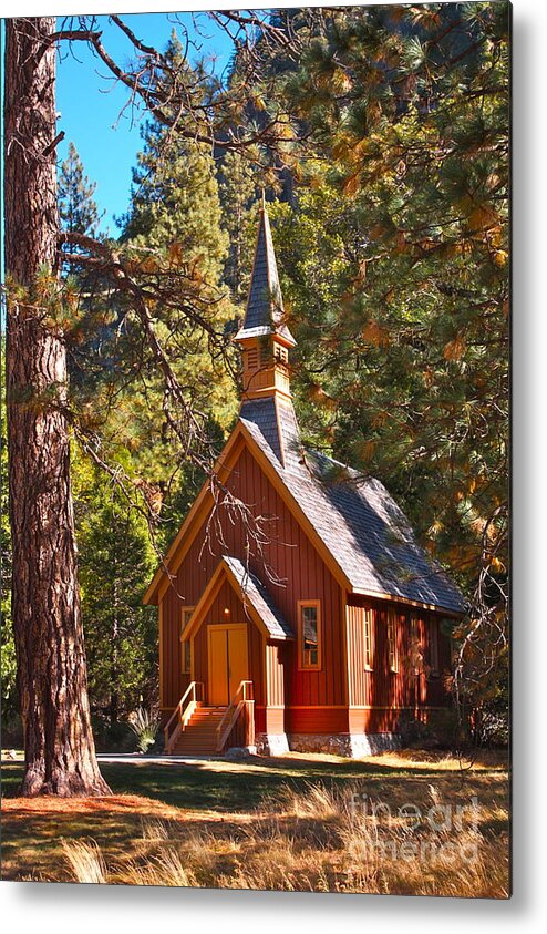 Chapel Metal Print featuring the photograph Yosemite Valley Chapel by Lisa Billingsley