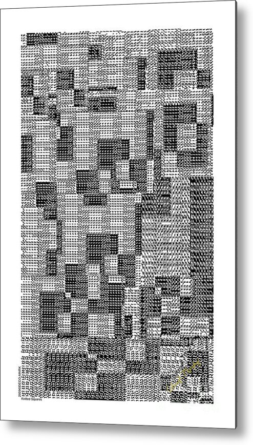 Urban Metal Print featuring the digital art 029 Knitted Squares by Cheryl Turner