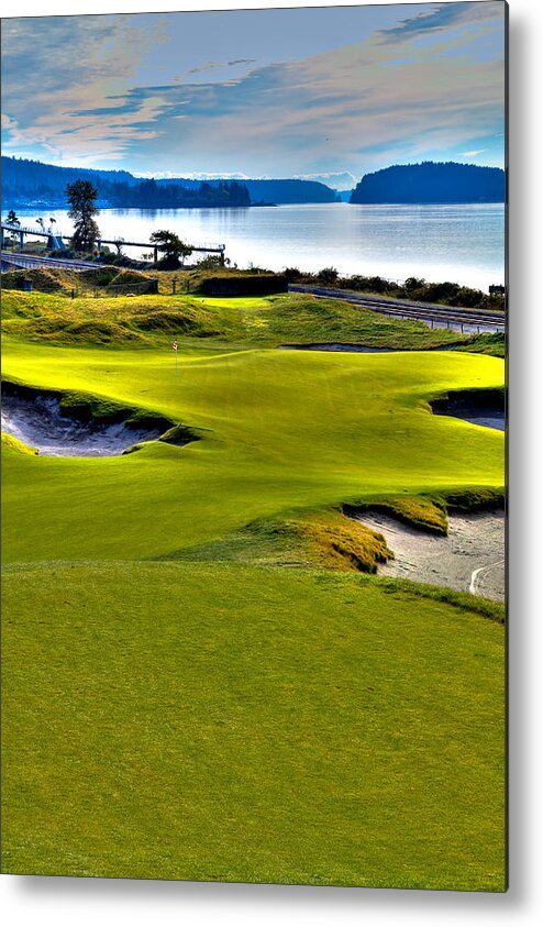 Chambers Bay Golf Course Metal Print featuring the photograph #17 at Chambers Bay Golf Course - Location of the 2015 U.S. Open Championship #1 by David Patterson