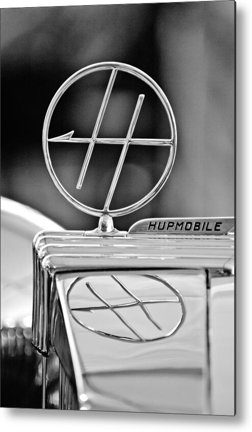 1932 Hupmobile Custom Roadster Hood Ornament Metal Print featuring the photograph 1932 Hupmobile Custom Roadster Hood Ornament by Jill Reger