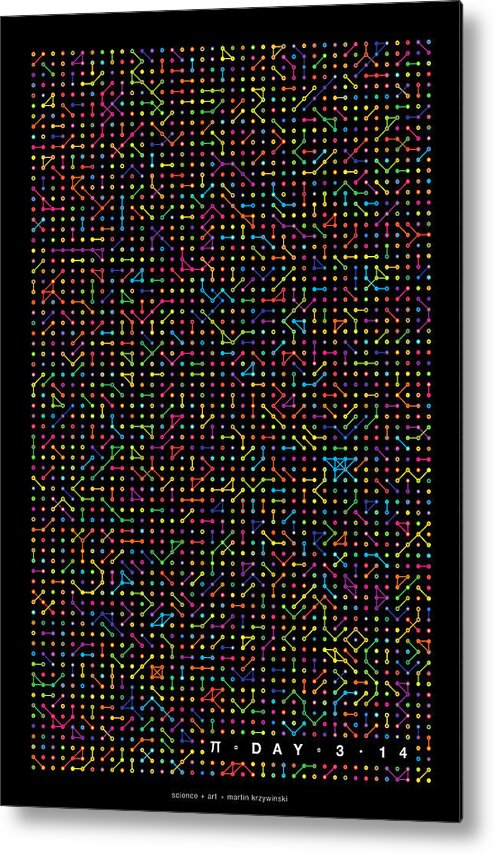 Pi Metal Print featuring the digital art 2800 digits of Pi #1 by Martin Krzywinski