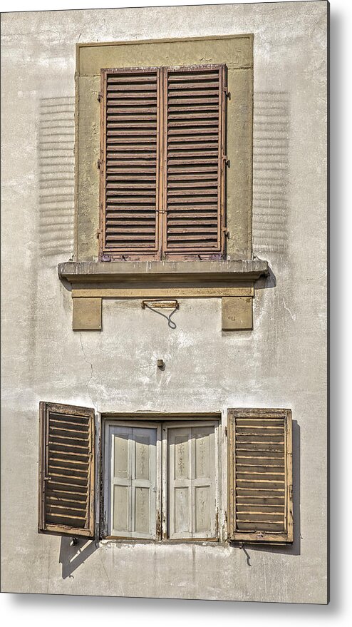 Tuscany Metal Print featuring the photograph Dueling Windows of Tuscany by David Letts